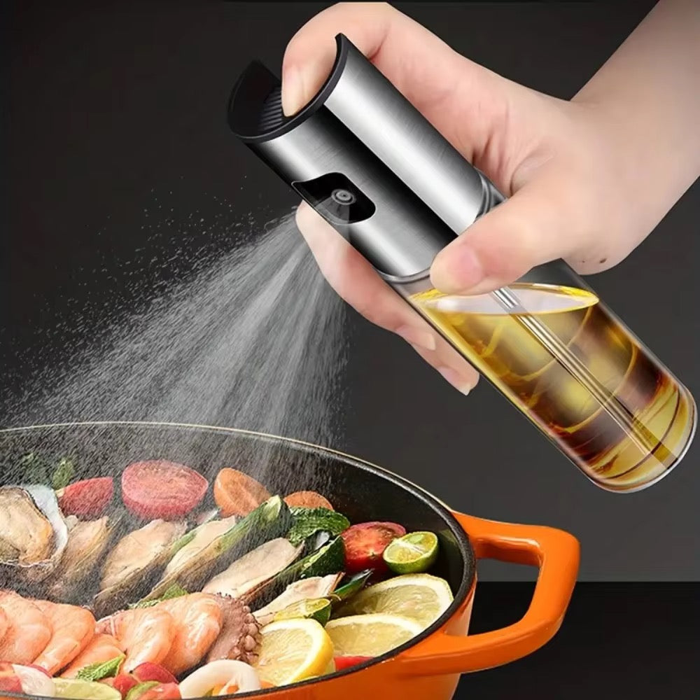 304 Stainless Steel Oil Press Spray Glass Bottle for Cooking