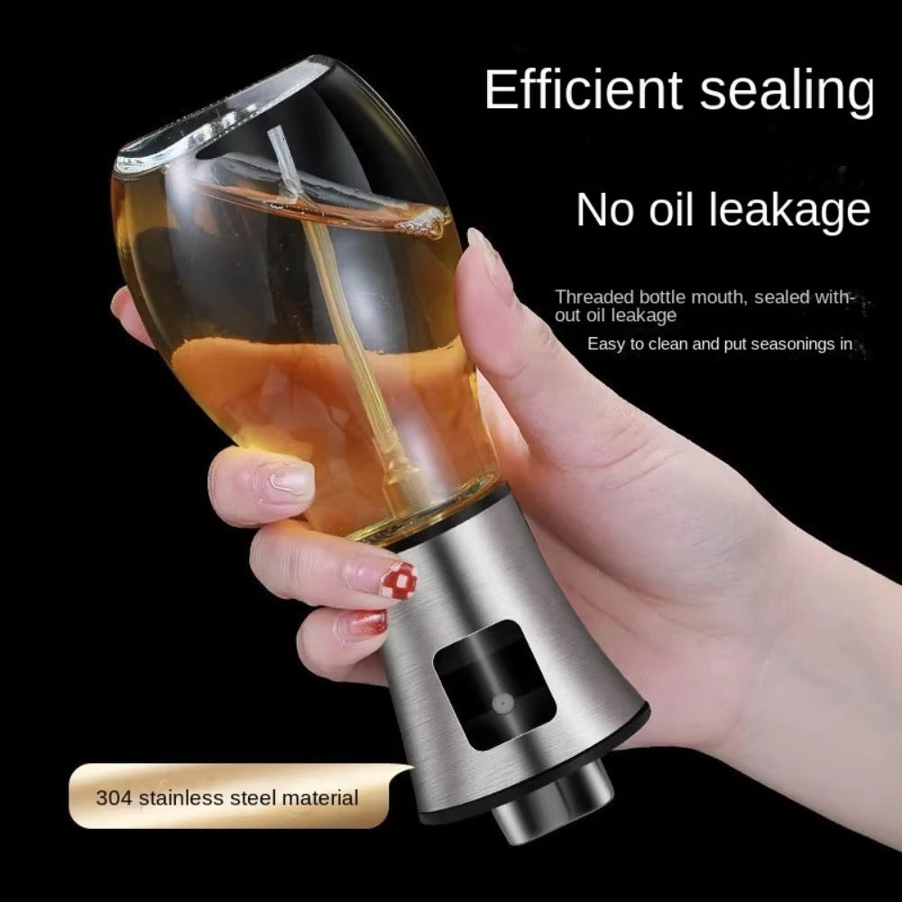 304 Stainless Steel Oil Press Spray Glass Bottle for Cooking