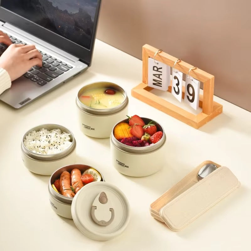 4PCS 304 Stainless Steel Thermal Lunch Box Set