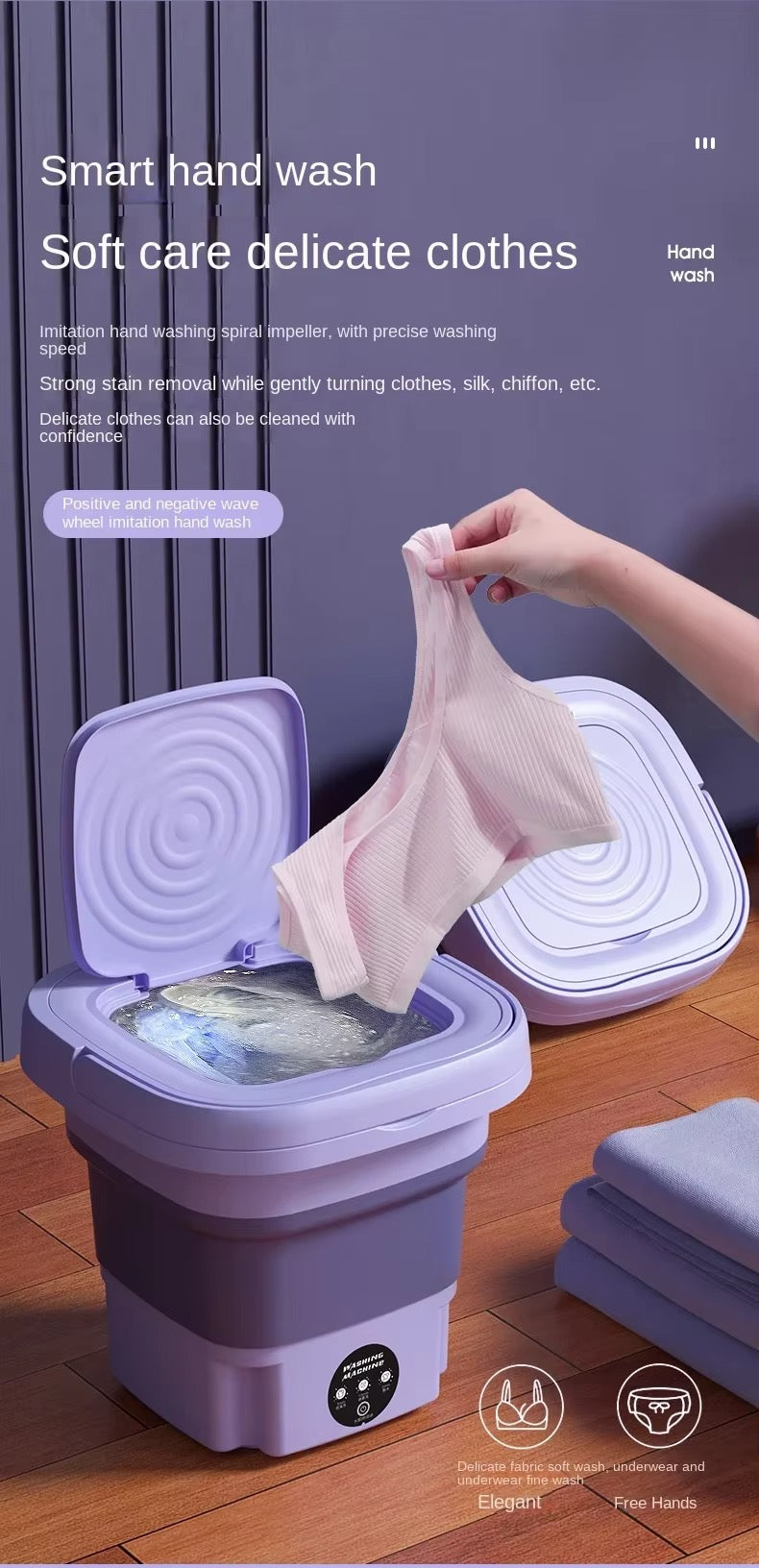 8L Portable Folding Washing Machine